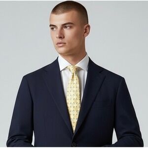 Umberto Bossi Roma Milano Mens Yellow Floral Silk Tie One Size Accessories